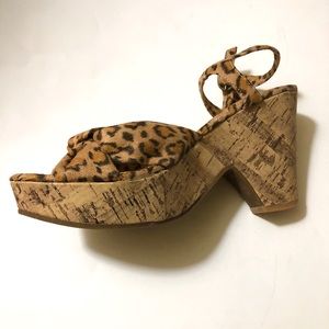Leopard Cork Wedge
